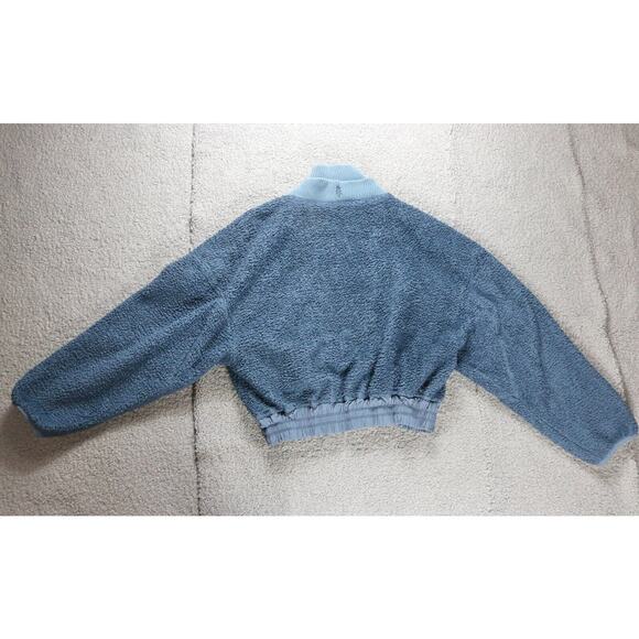 Free People Movement Jacket Womens Medium Blue Gear Up Sherpa Bomber Coat - Picture 3 of 8